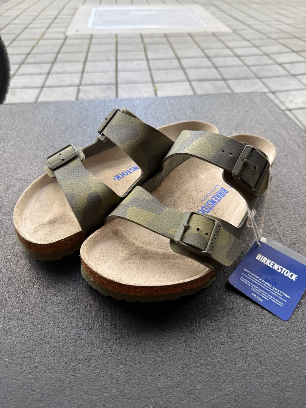 Birkenstock Arizona Camouflage Two-Strap Sandals - Olive (m10/43)